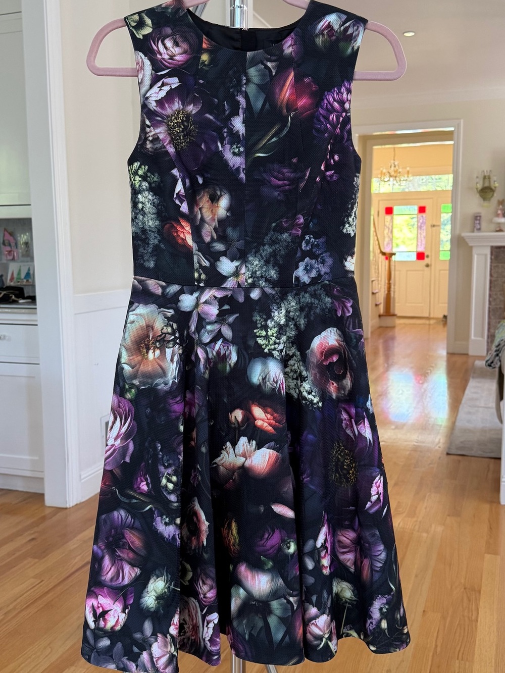 Ted Baker Black Floral Midi Dress
